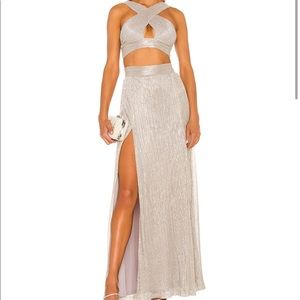 Nookie Alchemy Crop Top (L) and Skirt (M) in Crystal